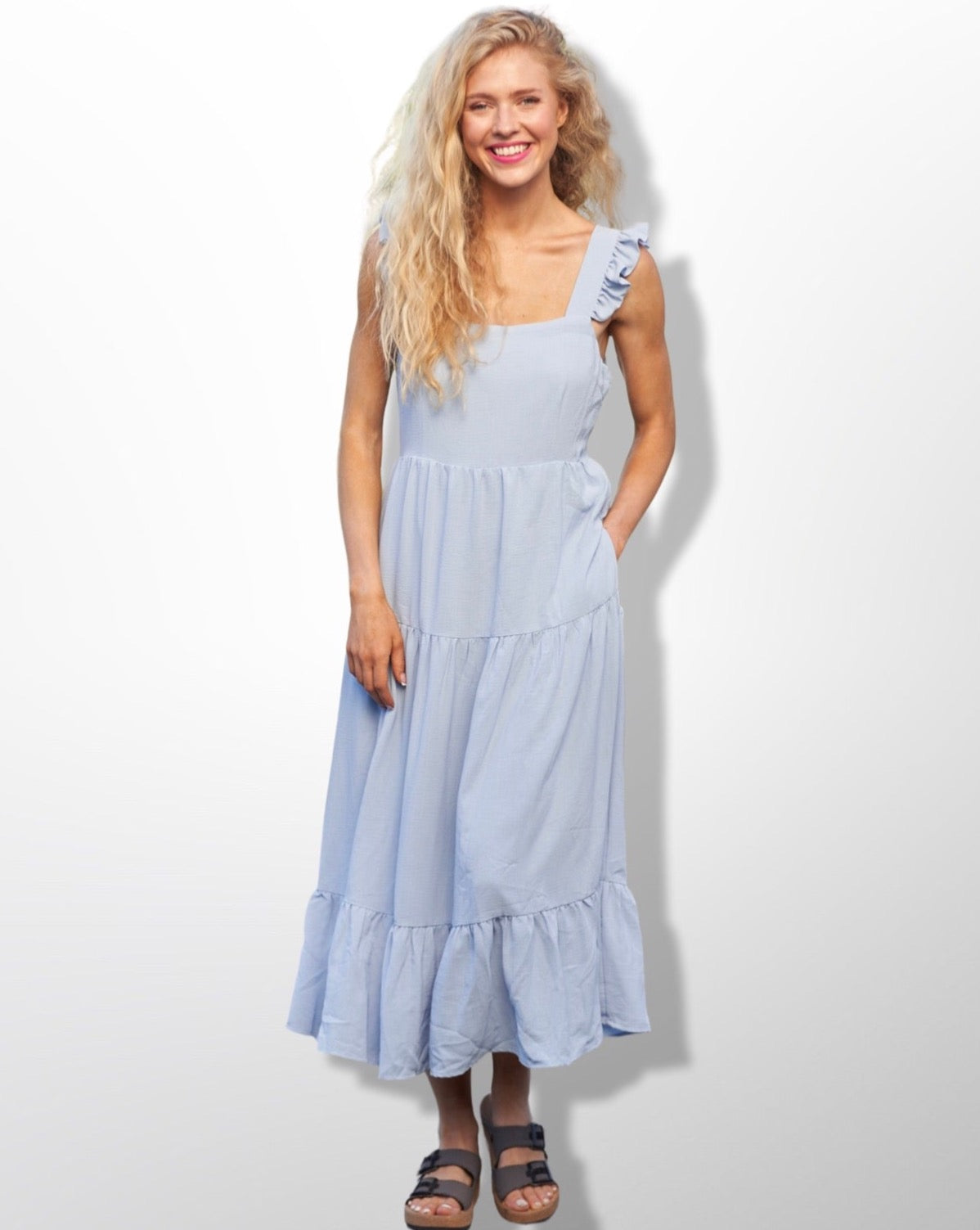 Baby Blue long dress with pockets