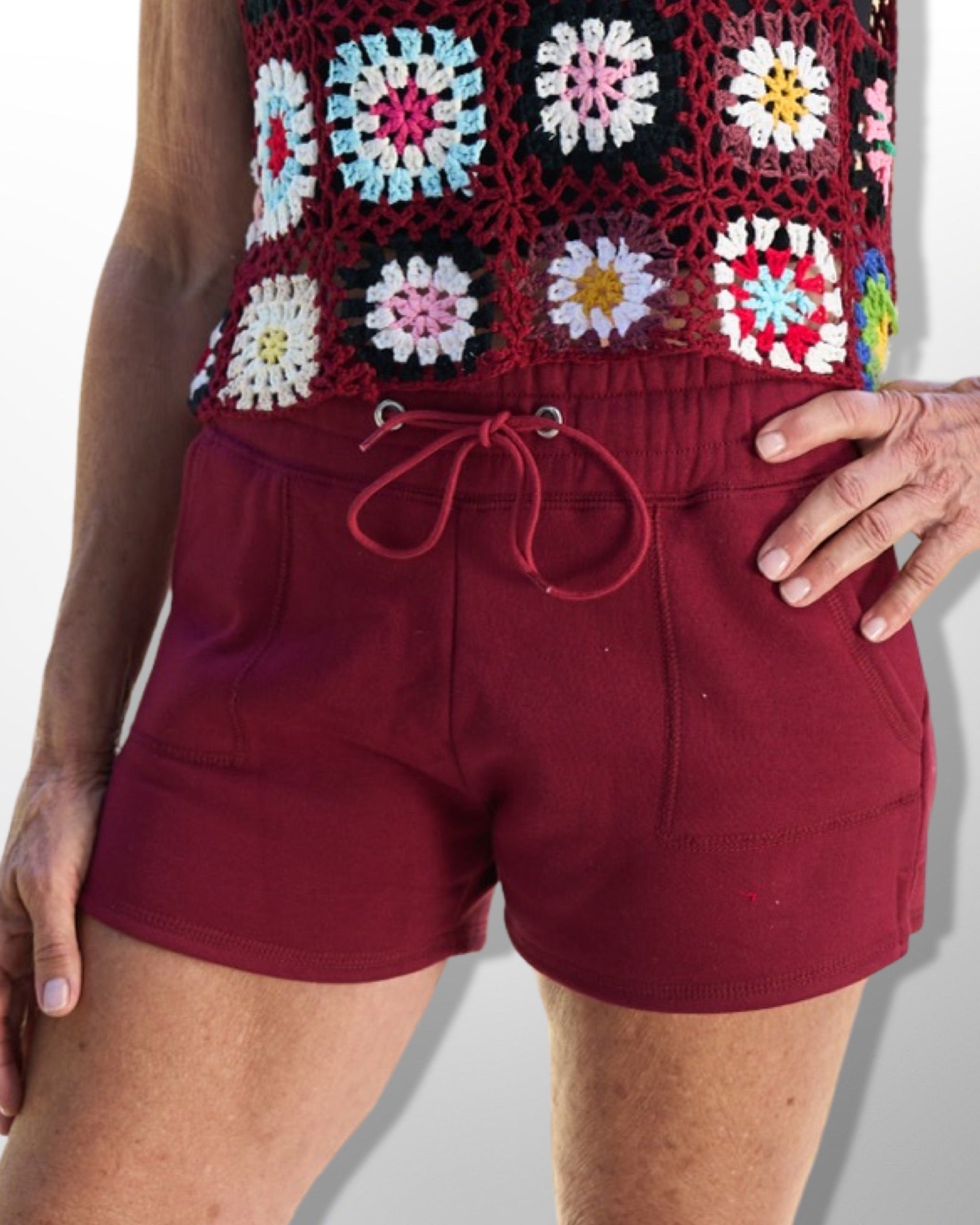 Maroon Women's French Terry Shorts