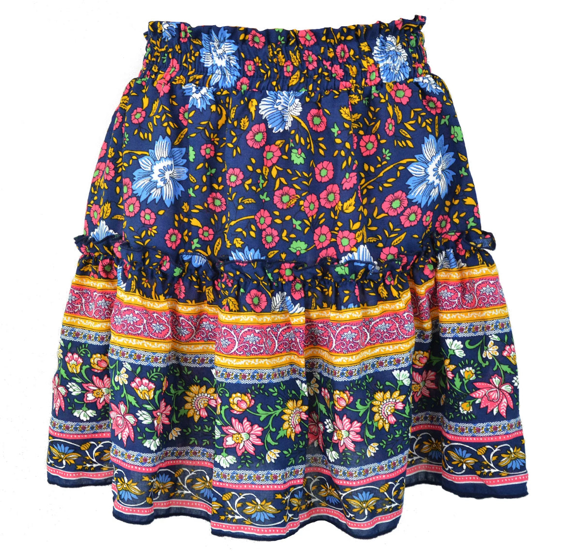 Ladies Floral Mini Skirt Outfit