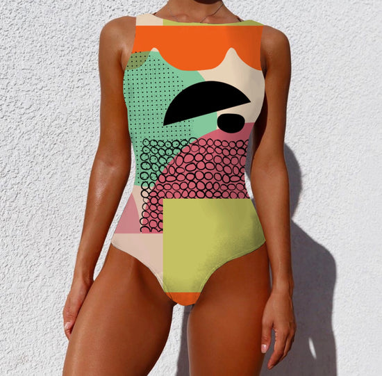 Comfy Abstract Bathing Suit One Piece