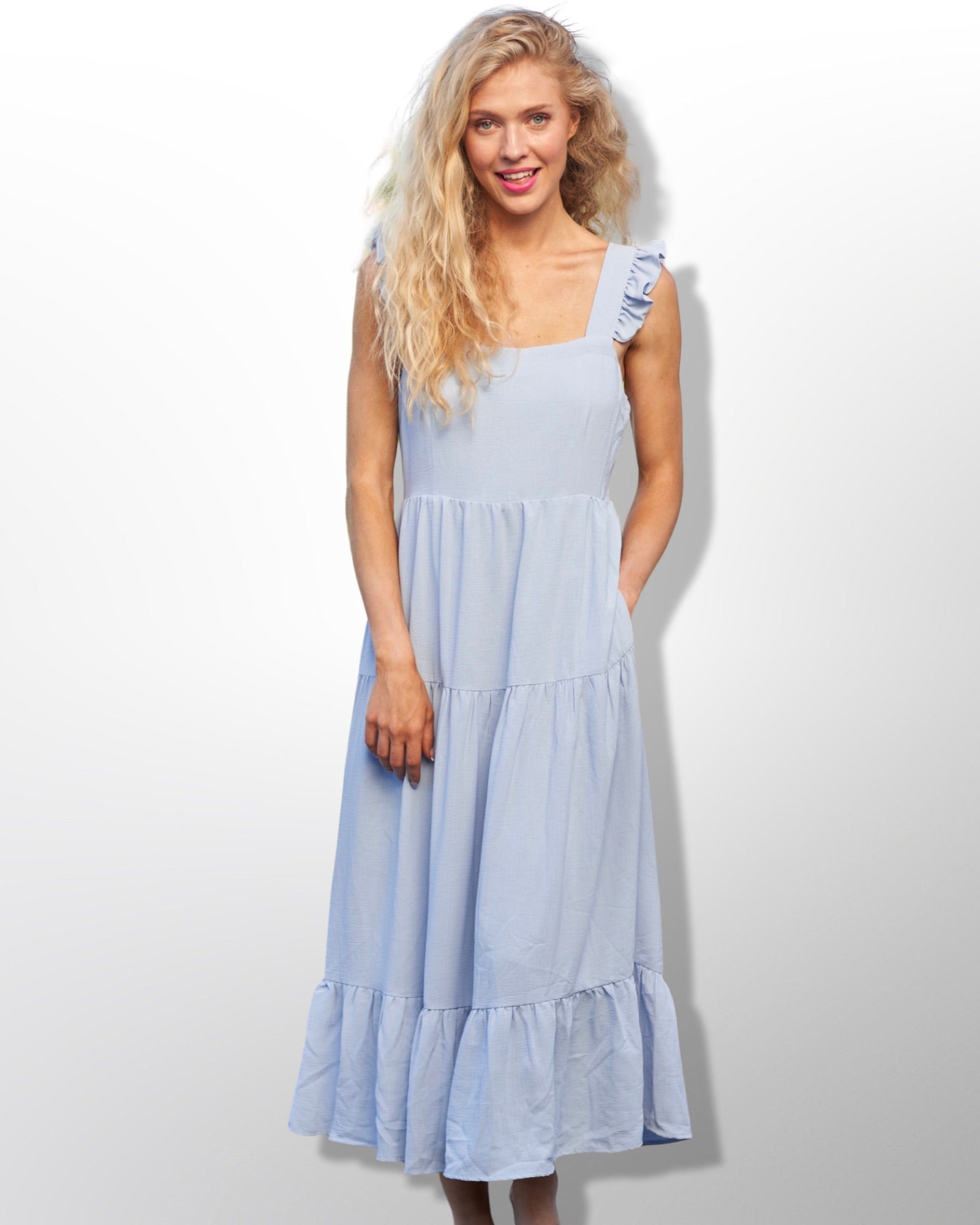 Sleeveless Maxi Dress for Women in Light Blue Color
